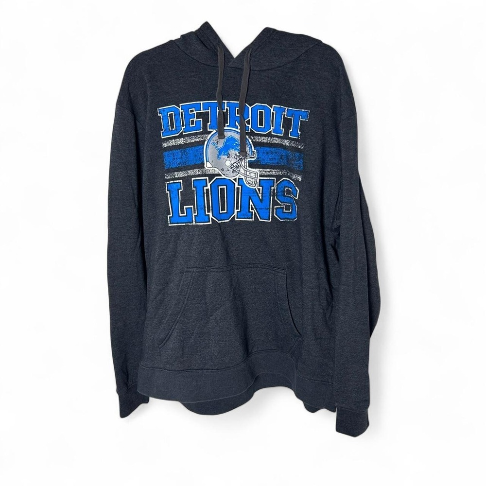 Men's Detroit Lions NFL Hoodie Sweatshirt Size‎ XL Dark Gray, Pullover